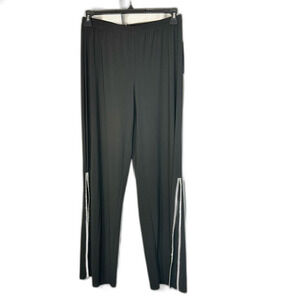 Prelude dressy Black Pants rhinestones side slits size L NWT